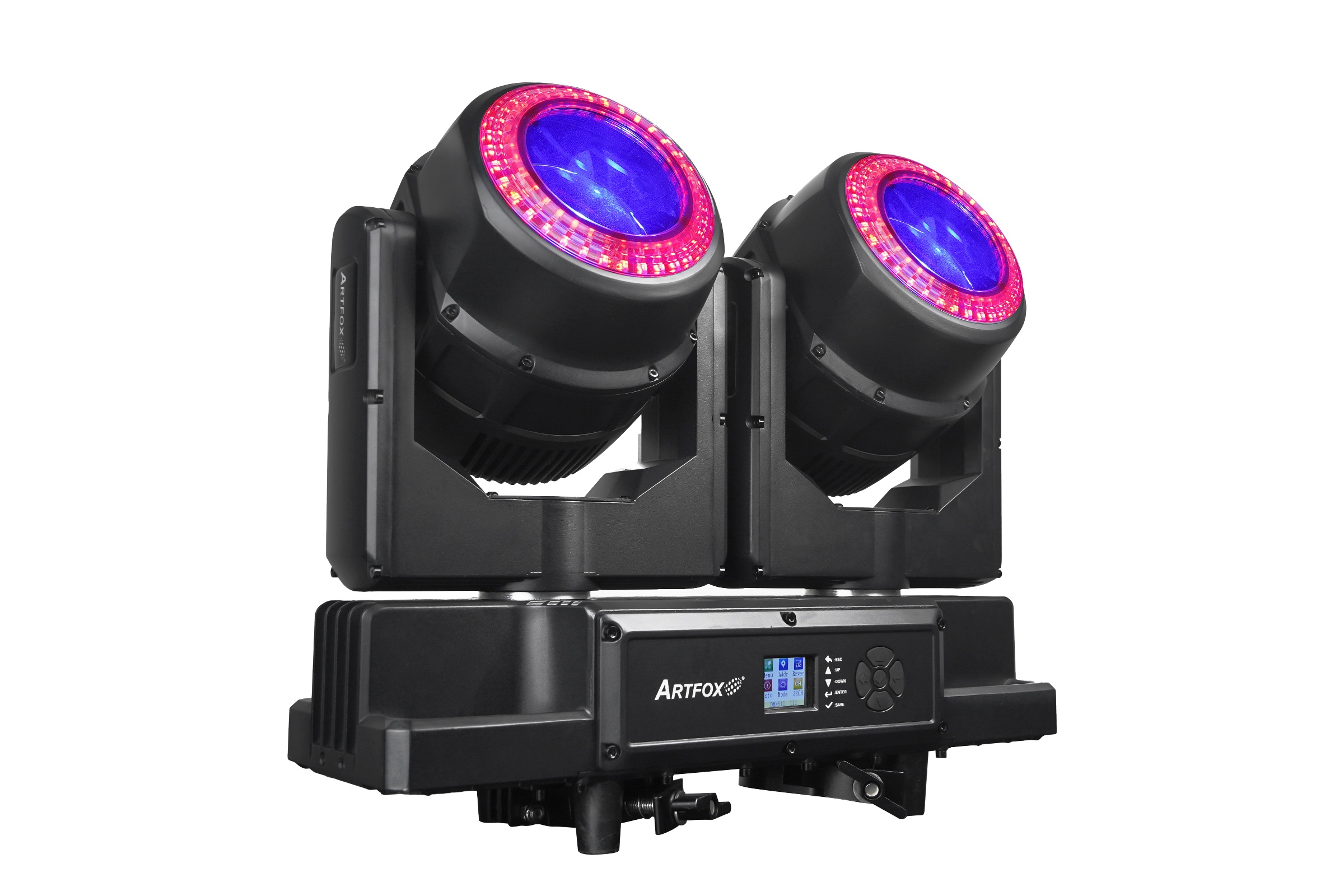 LED Moving Head:2x260w RGBW LEDs, Beam Wash 2-in-1, LED Ring, IP65